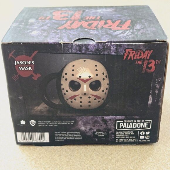 Jason Mug Friday 13th Hockey Mask Shaped Ceramic Coffee Cup Mug 500 ml New - Picture 3 of 11